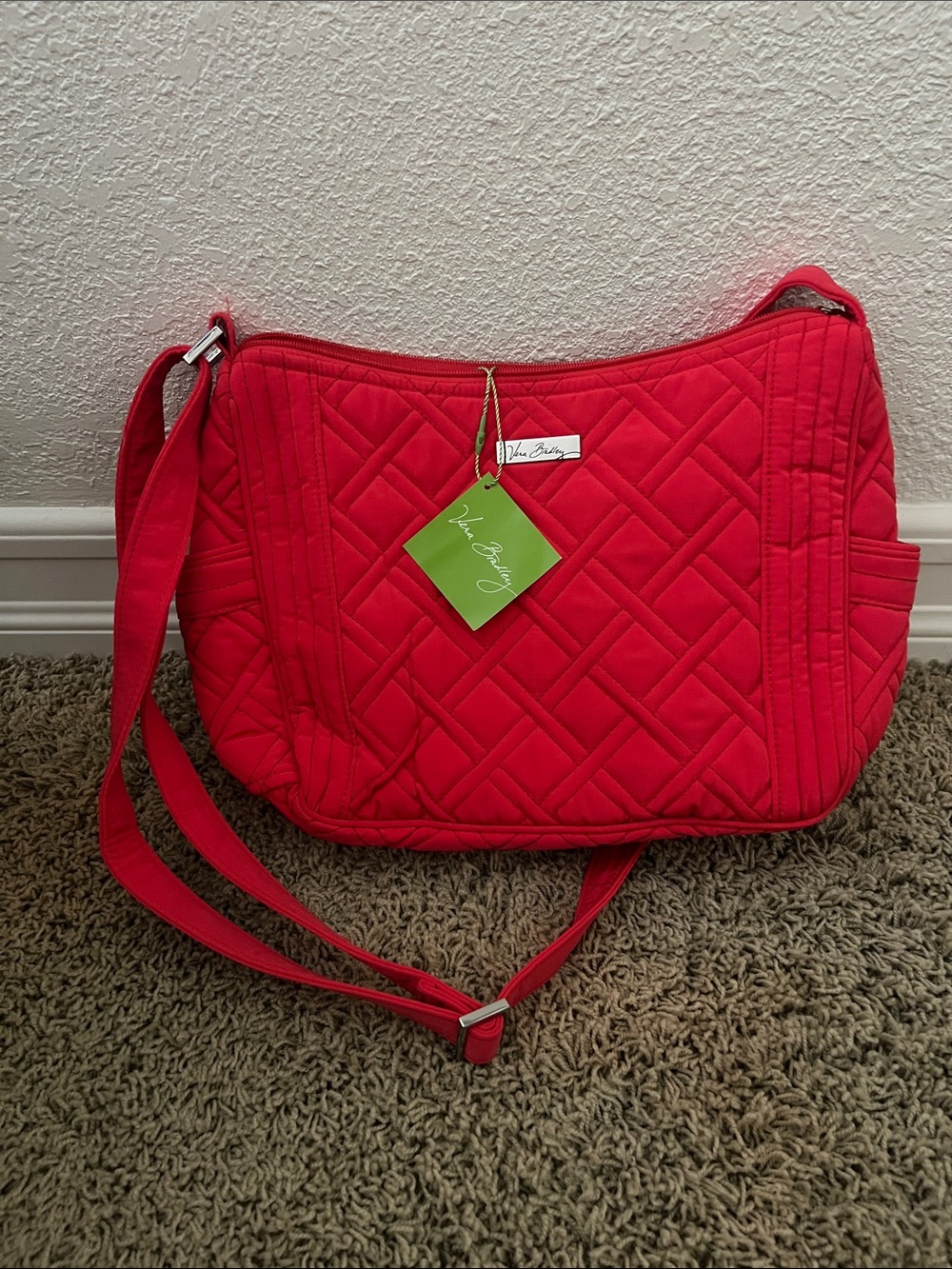 Vera Bradley Bright Red Quilted Shoulder/Crossbody Bag